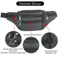thumbnail image 5 of Waist Pack for Men, Leather Fanny Pack Travel Waist Bag, Fashion Small 7 Pockets Waist Pack for Outdoor Mountaineering Travel Camping, Black, 5 of 7