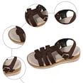 thumbnail image 5 of Rokment Womens Roman Platform Gladiator Sandals Beach Trendy Casual Suede Open Toe Buckles Chunky Wedge Fisherman Dress Heels Comfortable Walking Shoes Summer Coffee Size 6, 5 of 7