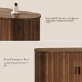 thumbnail image 5 of Sideboard Buffet Cabinet with Silding Doors, Accent 55" Storage Cabinet with Adjutable Shelf for Kitchen, Living Room, Walnut Brown, 5 of 13