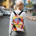 thumbnail image 7 of FORMRS Mini Backpack Purse for Women Travel Daypack Casual Shoulder Bag, Purple Triangles, 7 of 7