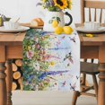 thumbnail image 5 of Watercolor Flower Table Runner, Hummingbird Hand-painted Flowers Bird Kitchen Table Runners Dress Scarves for Table Decorations Party/Restaurant/Indoor Outdoor Use, 13x36in, 5 of 9