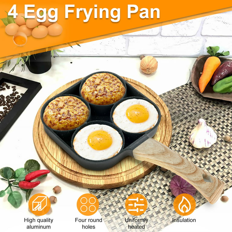 ZYHO 4-Cup Egg Frying Pan, Non Stick Egg Cooker Pan
