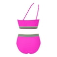 thumbnail image 5 of Women High Waisted Bikini Set One Shoulder Two Piece Swimsuits Color Block Bathing Suits With Swimwear Bottom Junior Bathing Suits One Pi3ce Swimsuit Swimwear Women Shorts Long Board Shorts Women's, 5 of 5