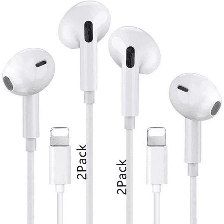 2 Pack for iPhone Earbuds Wired Headphones Noise Isolating Wired Earphones (Built-in Microphone & Volume Control) Compatible with iPhone 13/12/11 Pro Max/XS/XR/X/7/8 Plus/iPad/iPod White