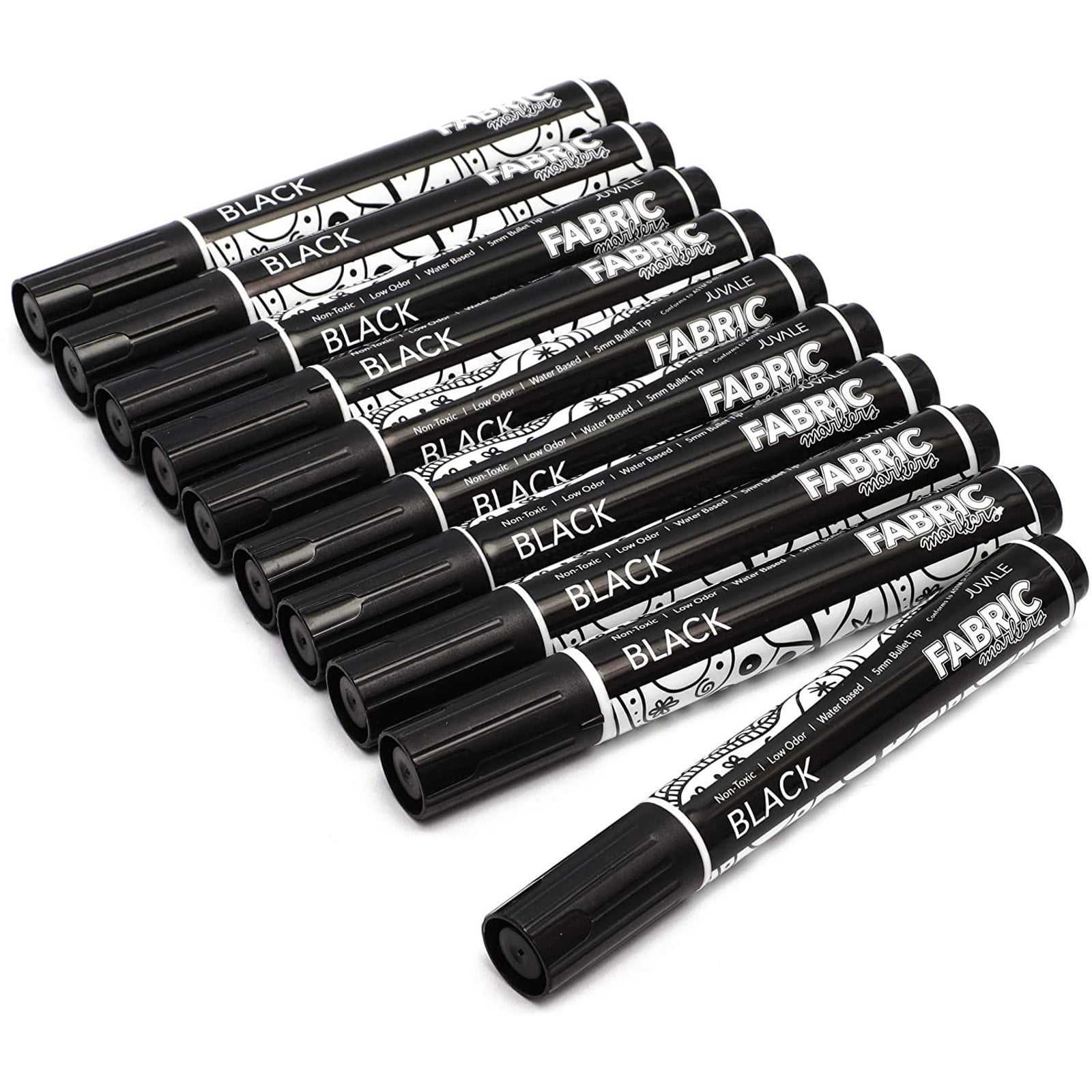10 x Black PERMANENT Marker Pens Bullet Tip Waterproof Water Resistant Pen 