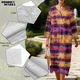 thumbnail image 5 of DISNIMO Women Maxi Dresses Tie Dye Printed Casual Fashion Dress Lightweight V Neck Shift Dress Loose 3/4 Sleeve Dresses, M, 5 of 6