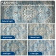thumbnail image 4 of Assaile Blue 9*12ft Vintage-Printed anti-slip Area rug, Machine-washable short pile Area rug, durable polyester for living room and bedroom, 4 of 6