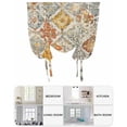 thumbnail image 6 of Retro Morocco Tie Up Curtains for Window, Thermal Insulated Balloon Shade Adjustable Rod Pocket Curtains Valance Panels for Kitchen Bathroom Cafe 42 x 45 Boho Shabby Abstract Geometric Aesthetic, 6 of 6