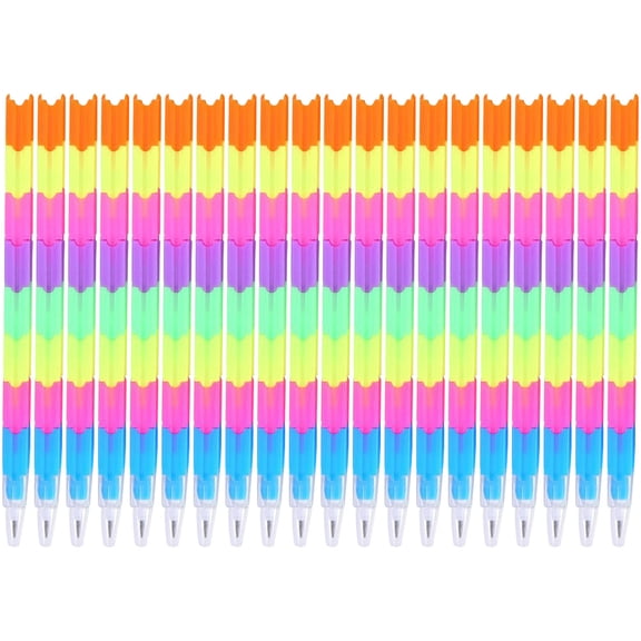 BESTYASH 20Pcs Stackable Pencils Multi Color Plastic Flexible Non Sharpening Smooth Writing Pencils