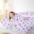 thumbnail image 3 of Manfei Kawaii Rainbow Alphabet A Twin Comforter Sets,Dreamy Unicorn Bedding Set,Purple,Polkadot Reversible,2-Piece,1 Comforter and 1 Pillowcase, 3 of 7