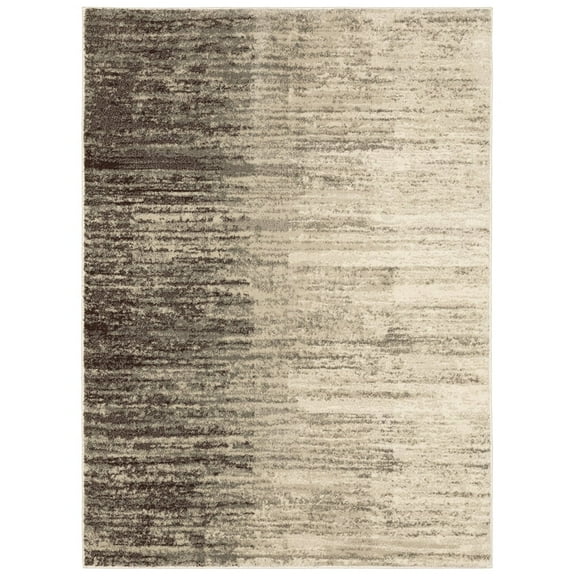 Oriental Weavers Carson Area Rug 0735A Beige Lined Banded 5' 3" x 7' 3" Rectangle