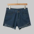 thumbnail image 4 of Women Jean Shorts Clearance Ripped Frayed Blue Jean Shorts for Women Raw Hem Cut Off Plus Size Denim Shorts for Women Sale Today's, 4 of 7