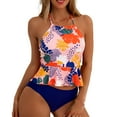 thumbnail image 2 of Gaecuw Bathing Suit for Women One Piece Halter Swimwear Top Sleeveless Slip On Closure Swimsuits Tropical Print Bathing Suits 1 Piece Swimwear Swimsuit for Women Beach Vacation Outfits Hot Pink M, 2 of 9