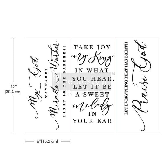 Prima Marketing Re-Design Decor Transfers 6"X12" 3/Sheets-Scripture