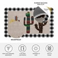 thumbnail image 3 of Cactus Tropical Plant Door Mat Indoor Outdoor, Black White Checkered Non Slip Welcome Mat with Rubber Backing, Absorbent Fabric Front Door Mats Entryway Rug for Home Patio Entrance 16"x24", 3 of 9