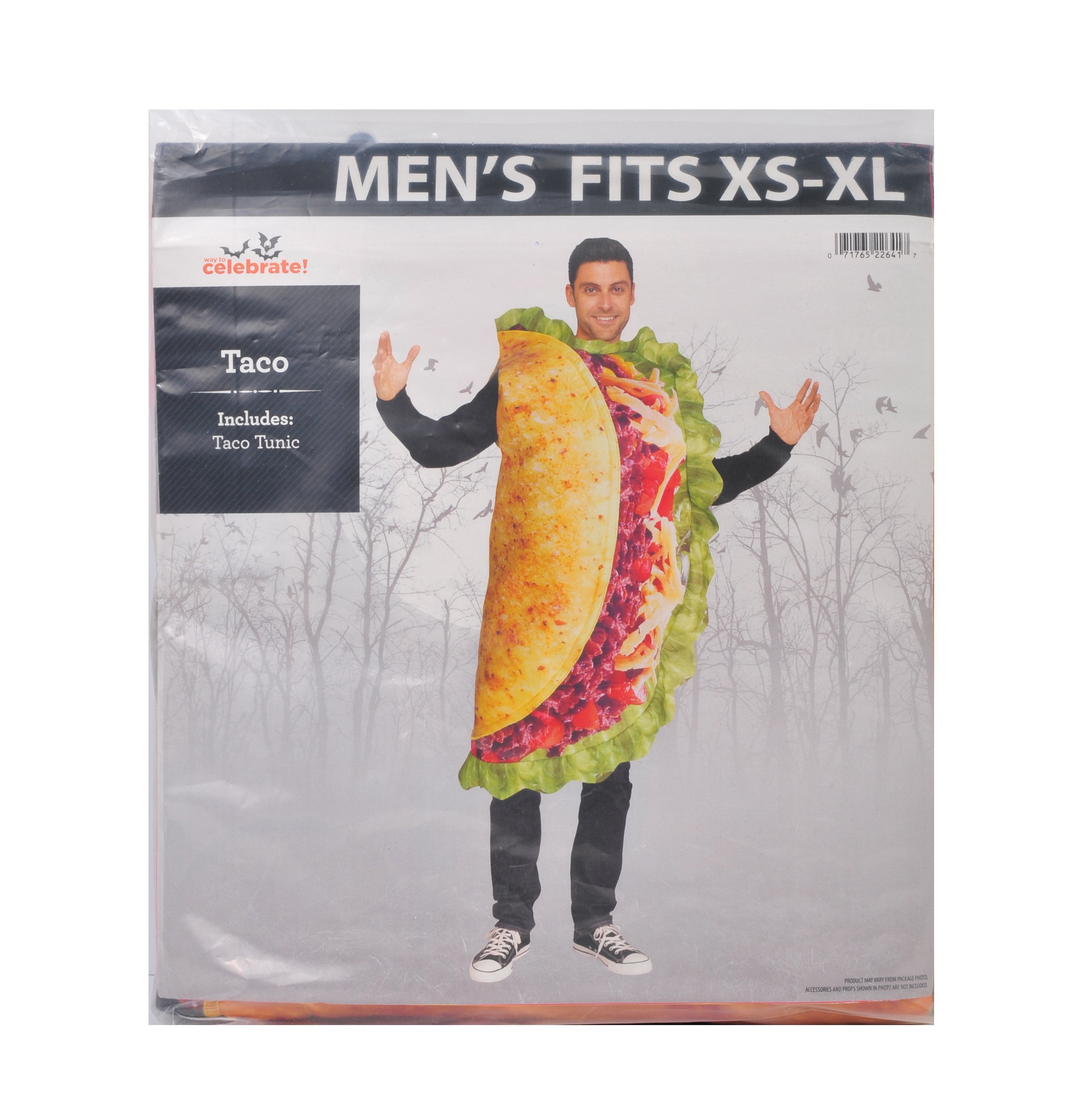 Taco Halloween Costume for Adults, Adult Size S-XL (28-42), by Way to Celebrate