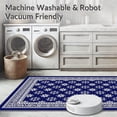thumbnail image 5 of ODIKA 2'x3' Machine Washable Non-Slip Area Rug, Tile Hexagon Animal Refuge Shelter with Slip Resistant Underpad High Traffic Rug, Blue, 679396, 5 of 5
