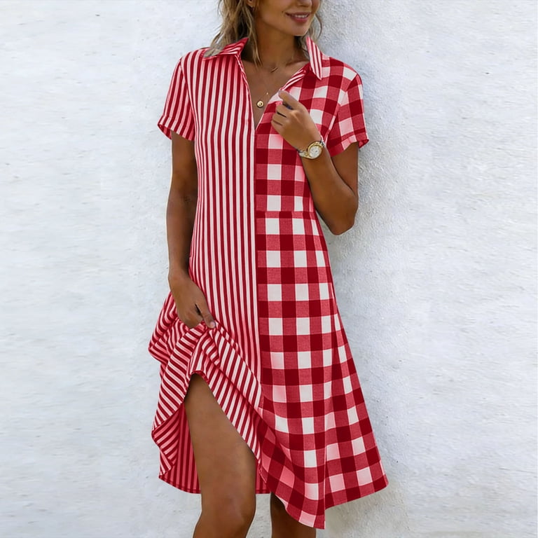 open lace back dress Red Contrast Stripe Maternity Midi Dress – PinkBlush main image 0