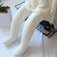 thumbnail image 2 of Gubotare Tights for Girls Ballet Girls Tights Toddler Cable Knit Cotton Footed Seamless Dance Ballet Baby Girls' Leggings Size 12 24 Months (White,12-24 Months), 2 of 3