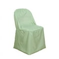 thumbnail image 3 of BalsaCircle Sage Green Solid Polyester Folding Flat Chair Cover Slipcover Party Wedding, 3 of 8