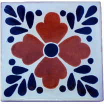 4.2x4.2 Terra Tlaquepaque Talavera Mexican Tile, Set of 9 pcs