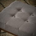 thumbnail image 5 of Bellamy Studios Marvin Mid Century Tufted Fabric Ottoman, Grey, Walnut, 5 of 7