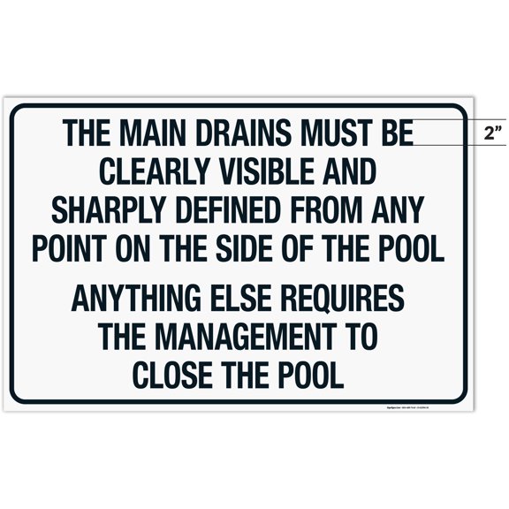 Montana Drains Must Be Clearly Sign, Complies With State Of Montana Pool Safety Code, 24x36 Corrugated Plastic