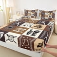 thumbnail image 3 of Homewish Sport Football 3pcs Twin Sheet Sets for Kids Children Teens,Geometric Plaid Grid Twin Fitted Sheet,Ball Gamer Baseball Breathable Flat Sheet,Super Cozy Room Decor, 3 of 7