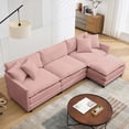 thumbnail image 2 of SZLIZCCC Modular Sectional Sofa with Movable Ottoman, L/U Shaped Chenille Fabric Couch with High - End Material,Flexible Combination for Living Room, Office, Apartment Pink3+1, 2 of 8