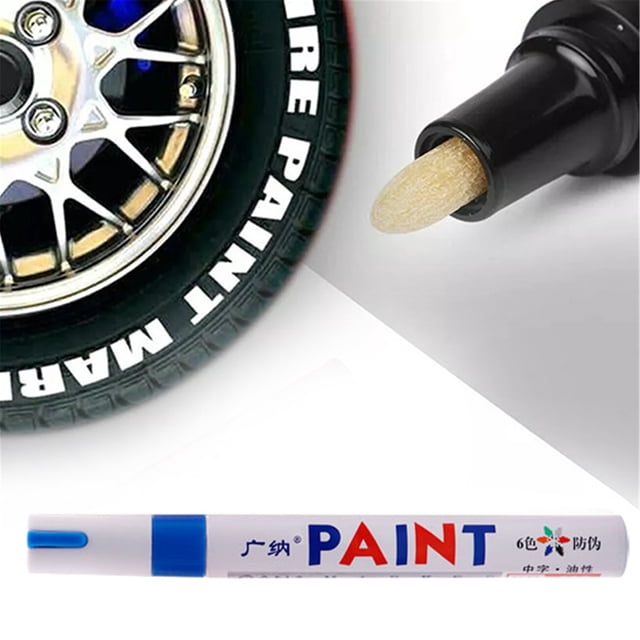 AKEGAMN Clearance! Oil Based Paint Pen Car Tyre Tire Metal Marker Tire Paint Pen Marker Lettering Ink For Car Vehicle Motorcycle Tyre 10ml Specific designed to the ink leakage during transportation,
