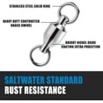 thumbnail image 3 of 20 Pack Fishing Swivels, Ball Bearing Swivels Fishing Tackles, Copper Stainless Steel Solid Rings High Strength Barrel Swivels Saltwater Fishing Swivels #2-65LB-20 Pack, 3 of 7