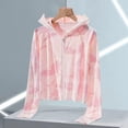 thumbnail image 4 of Mdesiwst Women Sunscreen Coat Zipper Opening Hooded Face Nack Protection Ice Silk Anti-UV Thin Long Sleeve Tie-dye Cycling Camping Jacket, 4 of 6