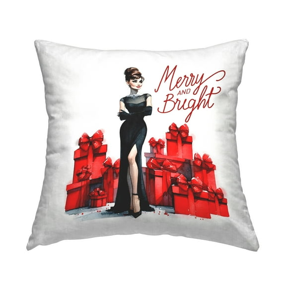Stupell Industries Glam Merry & Bright Decorative Printed Throw Pillow, 18 x 18
