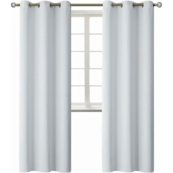 SAMIMPORT-2011 White Thermal Blackout Curtains, 37” x 84” (2 Panels)