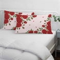 thumbnail image 3 of Red Roses Valentine's Day Pillow Covers, Linen Long Throw Pillow Case, Spring Floral Romantic Botanical Holiday Pillow Protector Decorative Cushion Cover for Living Room/Bedroom 24" x 36", 3 of 8