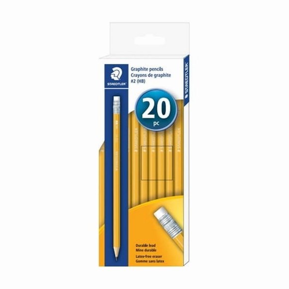 Staedtler Yellow School Pencils, Yellow graphite pencils 20 pcs