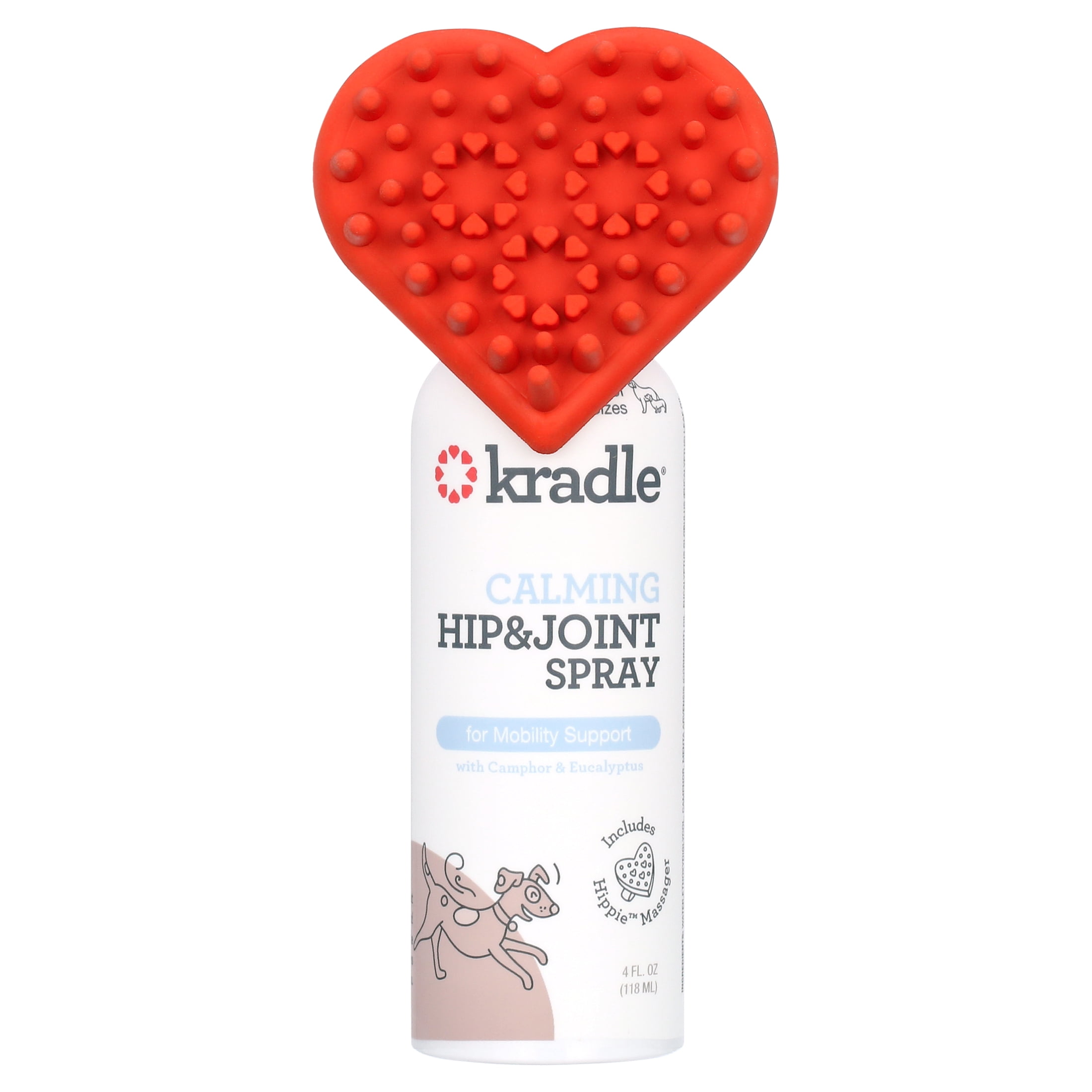 Kradle Calming Hip & Joint Spray with Hippie Applicator, Dog Mobility Support, 4 Ounces