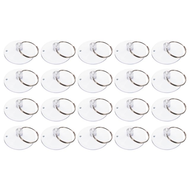 Unique Bargains 50pcs 1/8' Small Suction Cup with Rings Clear Suction Cup Strong Sucker for Glass Window Kitchen Wall Hook