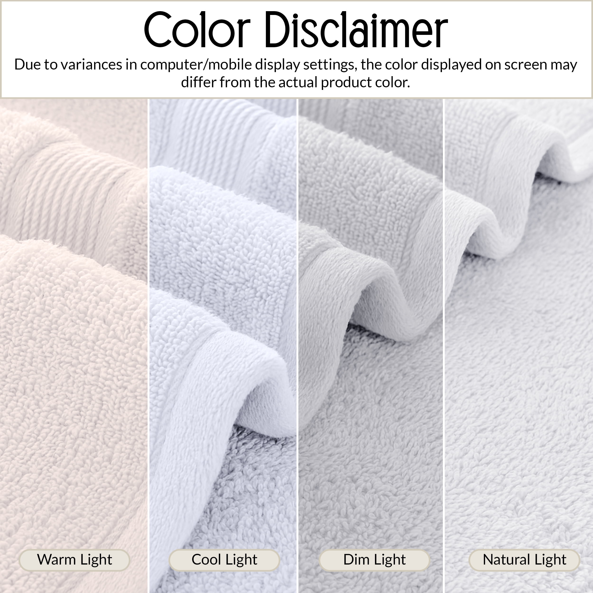 Lux Decor 6 Piece Bath Towel Set 525 GSM, 100% Cotton Towels for Bathroom, Spa & Hotels - Zero Twist 2 Large Bath Towels, 2 Hand Towels & 2 Washcloths – Quick Dry & Highly Absorbent - White