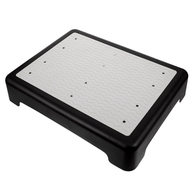 BRIGHTFUFU Mobility Step Platform for Seniors Durable Rectangular Plastic Stool Black 1Pcs