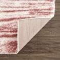 thumbnail image 4 of Hauteloom Mette Living Room, Bedroom Shaggy Area Rug - Bohemian Modern Striped Farmhouse Shag - Fluffy Soft Touch High Pile - Pink, Blush, White - 6'7" x 9', 4 of 11