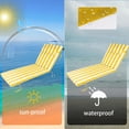 thumbnail image 2 of 72" ×21" Outdoor Chaise Lounge Cushion, 3" Thick High-Density Foam Fill, with Removable Headrest, Waterproof Fade Resistant, Replacement Cushion for Lawn Pool (Bright Yellow White Stripes 1PC), 2 of 8