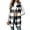 Black, variant on Womens Buffalo Check Hooded Fleece Vest Sleeveless Button Down Long Vest Jacket With Side Pockets Black S