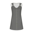 thumbnail image 7 of Vhkiploz Button Down Tank Mini Dress for Women Summer Casual V-Neck Short Sleeve Cami Dress Casual T-Shirt Sunderss Nightgowns Sleepwear Solid Color Home Dress With Pockets, 7 of 7