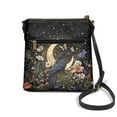 thumbnail image 2 of Kuiaobaty Crow Daisy Print Crossbody Bag for Women, Butterfly Moon Print Portable Leather Satchel Purse with Adjustable Strap, Zipped Pockets Shoulder Handbag Crossbody for Travel, 2 of 7