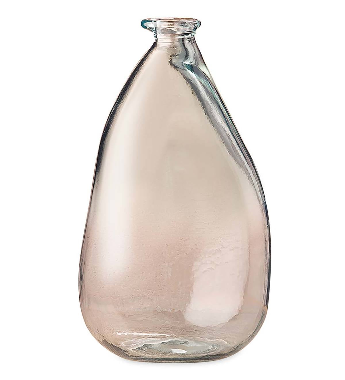 Oblong Recycled Glass Balloon 14" Vase, Clear