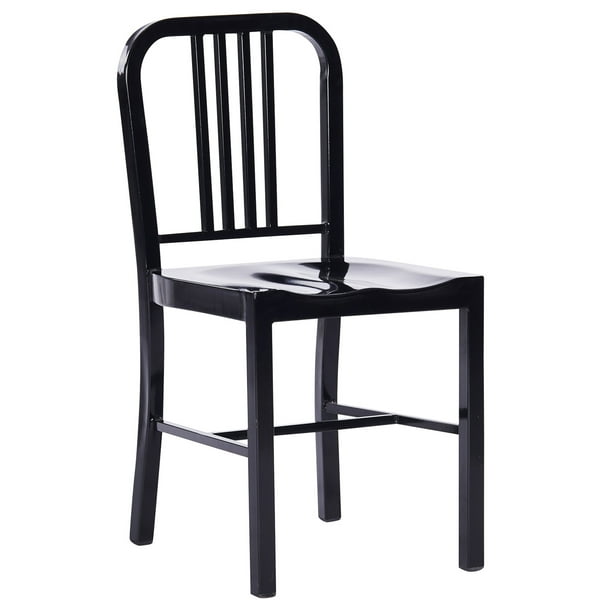 Industrial Black Metal Indoor Dining Chair Set Of 2