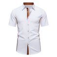 thumbnail image 1 of T-Shirts Col Rond pour Hommes T-Shirts Unis 2025 Chemise Décontractée pour Hommes Mode Élégante Été Manches Courtes Slim Chemise à Col Simple Boutonnage, 1 of 6