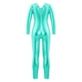 thumbnail image 3 of TiaoBug Kids Girls Shiny Metallic Full Length Bodysuit Unitard Gymnastics Leotard Dancewear, 3 of 5