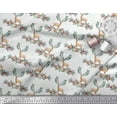 thumbnail image 2 of Soimoi White Cotton Poplin Fabric Deer & Floral Decor Fabric Printed Yard 56 Inch Wide, 2 of 3
